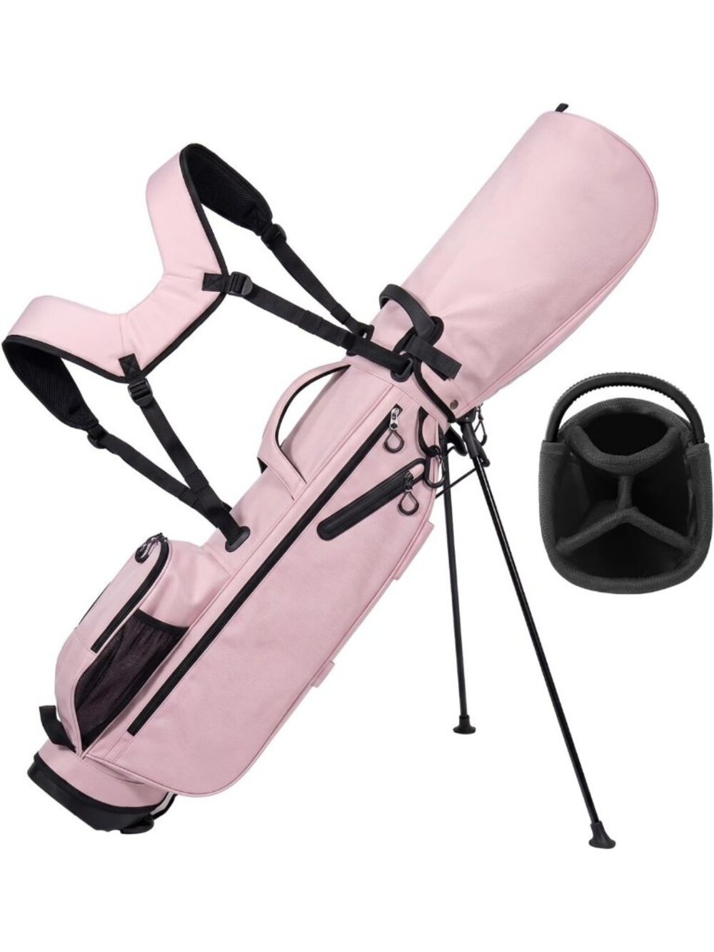 Lightweight Golf Stand Bag with 4-Way Dividers, Holds 10 Clubs, Dual Straps
